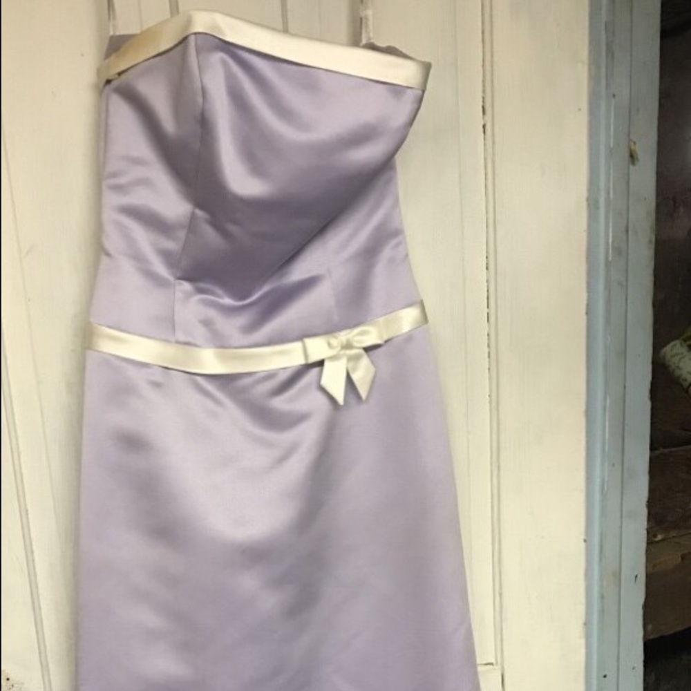 Levkoff purple satin halter gown